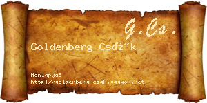 Goldenberg Csák névjegykártya